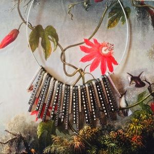 Final sale - Tricolor necklace with rhinestones